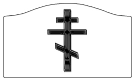 DASHELL-519-BK-WT Black Orthodox Cross White Background